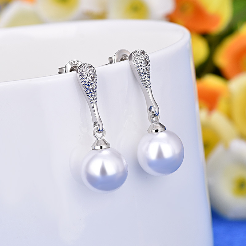 Pearl Dangle Earrings Jewelry S925 Silver Needle Allergy Free Earring for Women