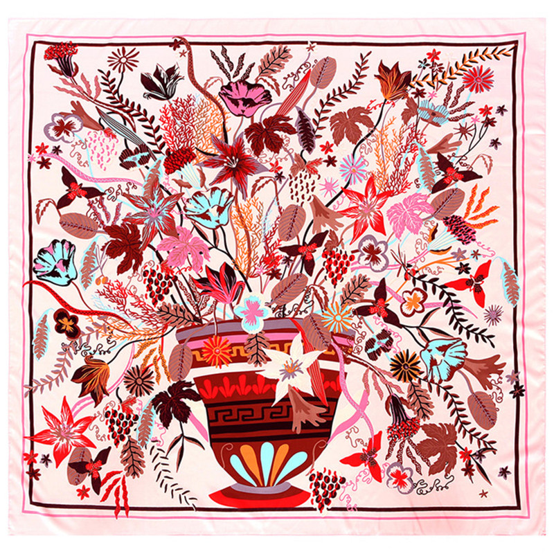 New Twill Silk Scarf Women Pot Floral Printing Square Scarves Fashion Wraps Female Foulard Large Hijab Big Shawl Neckerchief 130cm*130CM
New Twill Silk Scarf Women Pot Floral Printing Square Scarves Fashion Wraps Female Foulard Large Hijab Big Shawl Neckerchief 130cm*130CM