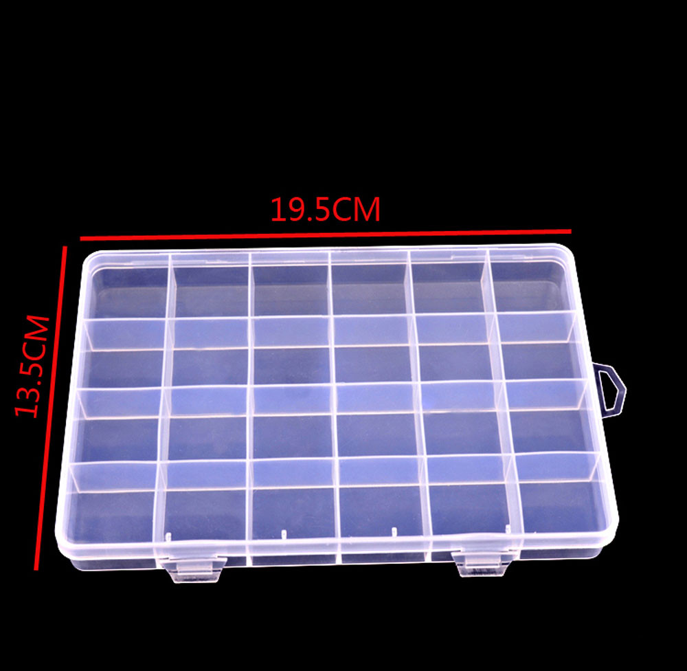 Newest Plastic 24 Slots Adjustable Jewelry Storage Box Case Craft Organizer Beads So Hot Sundries Storage Container