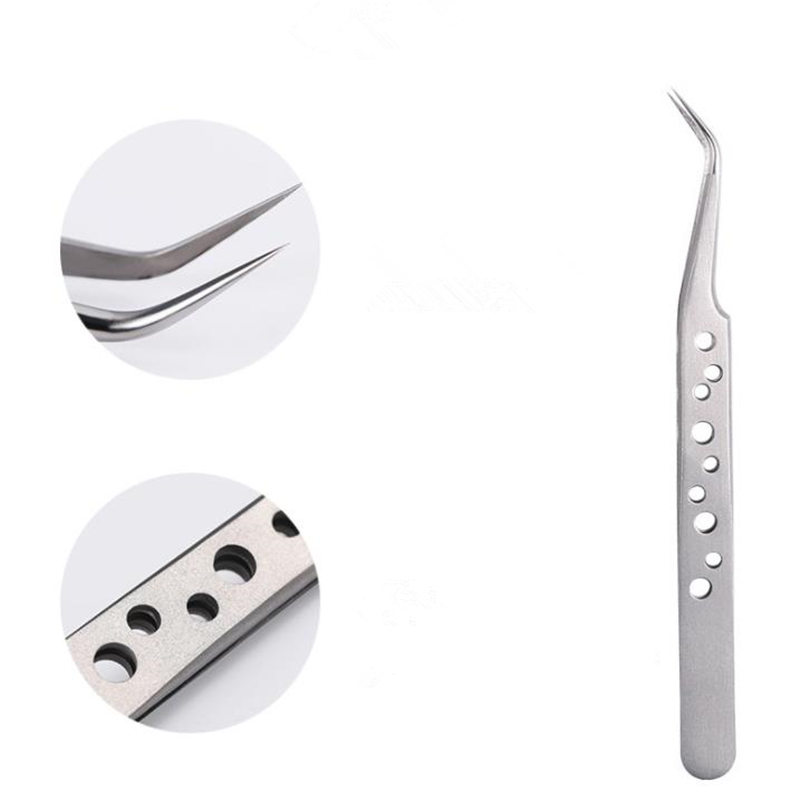 Eyelash High Quality Precision Curved Straight Clip Tweezers Anti-Static False Eyelash Tweezers Tool fast shipping F1117