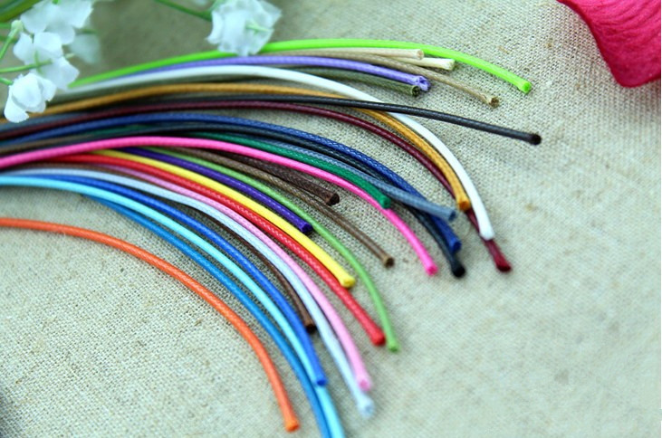20colors/lot 1mmx 20m waxed polyester/poly cord/string waterproof DIY thong necklace bracelet leather craft free shipping HOT