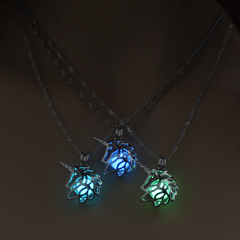 Halloween Gift Luminous Unicorn Pendants Necklace Children Women Jewelry Hollow Necklace, Silver
Halloween Gift Luminous Unicorn Pendants Necklace Children Women Jewelry Hollow Necklace, Silver