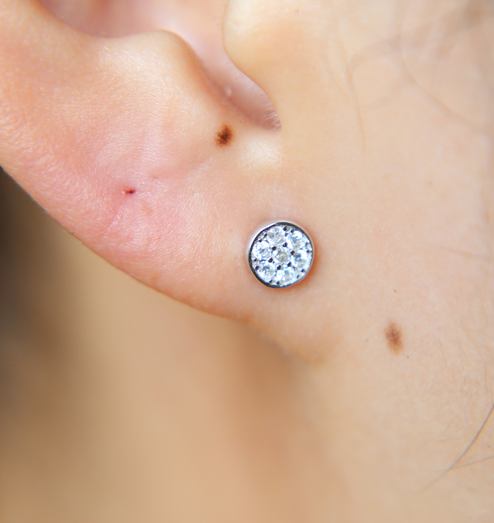 delicate minimal 925 sterling silver earring stud for girl micro pave cz tiny 4-5mm geometric round square multi piercing earrings