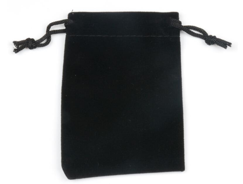 Velvet black Pure color Bags woman vintage drawstring bag for Gift diy handmade Jewelry Packaging Bag