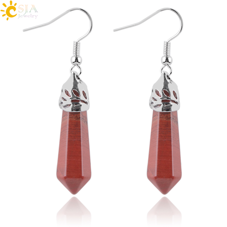CSJA 18 Color Hexagon Stone Platinum Plated Dangle Hook Earring Natural Healing Amethyst Onyx Quartz Agate Opal Crystal Women Jewelry E091 A
CSJA 18 Color Hexagon Stone Platinum Plated Dangle Hook Earring Natural Healing Amethyst Onyx Quartz Agate Opal Crystal Women Jewelry E091 A