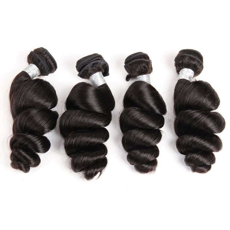 Brazilian Peruvian Indian Human Hair Extensions 6 Pieces Loose Wave Curly Double Wefts Yirubeauty Products Natural Color 10-30inch