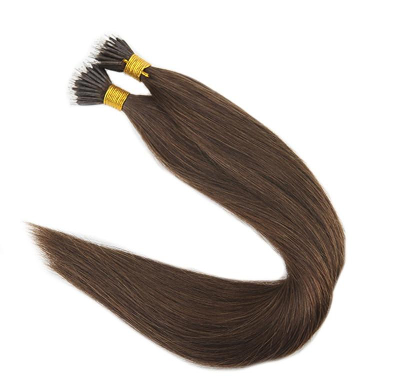 Hot selling high quality cheap price Nano Ring Hair Extensions #4 Virgin Brazilian Human remy Hair