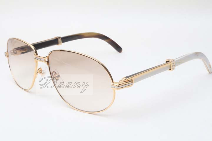 2019 Factory Outlet New Large Sunglasses Natural Blended Angle Classic Sunglasses 566 Men and Women Premium Sunglasses, Size: 61-16-140MM