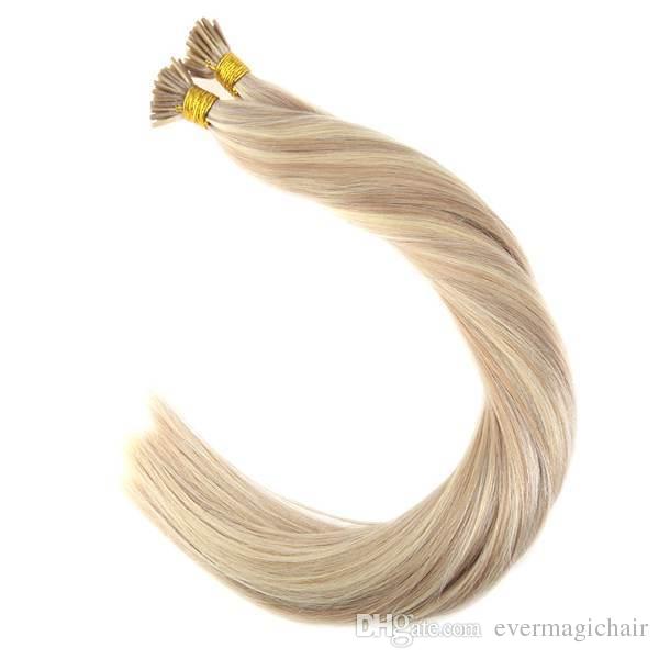 Balayage Human Hair I tip Extensions 18/613# I Tip Fusion Prebonded Hair Extensions Stick Keratin I Tip Hair 100g