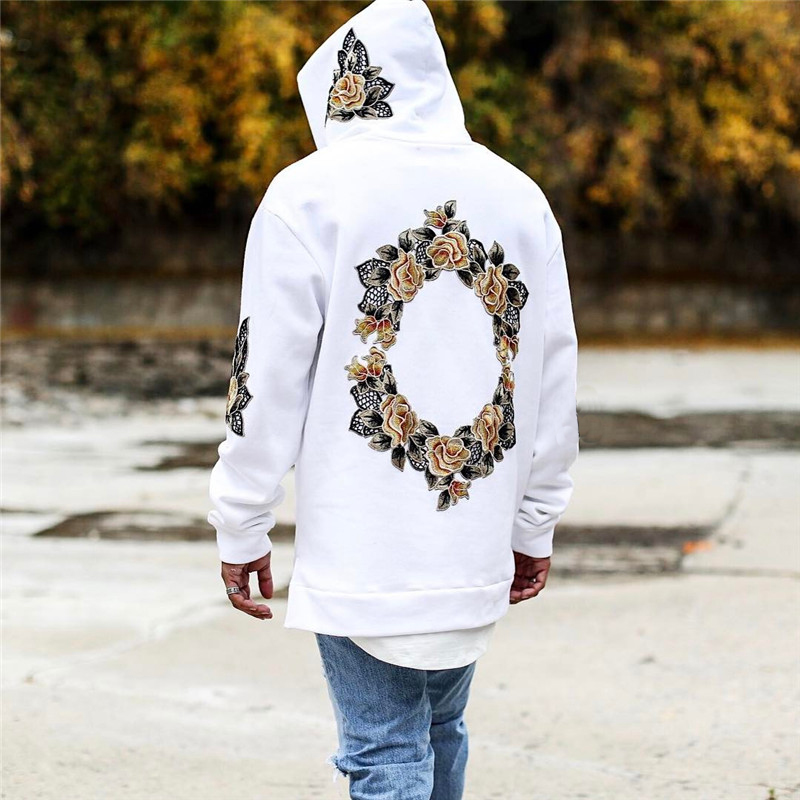 New Design Wer Print Hoodies Men Hip Hop Side Split Hoody Sweatshirts Hooded Pullover Long Sleeve Jumper Tops1 B1