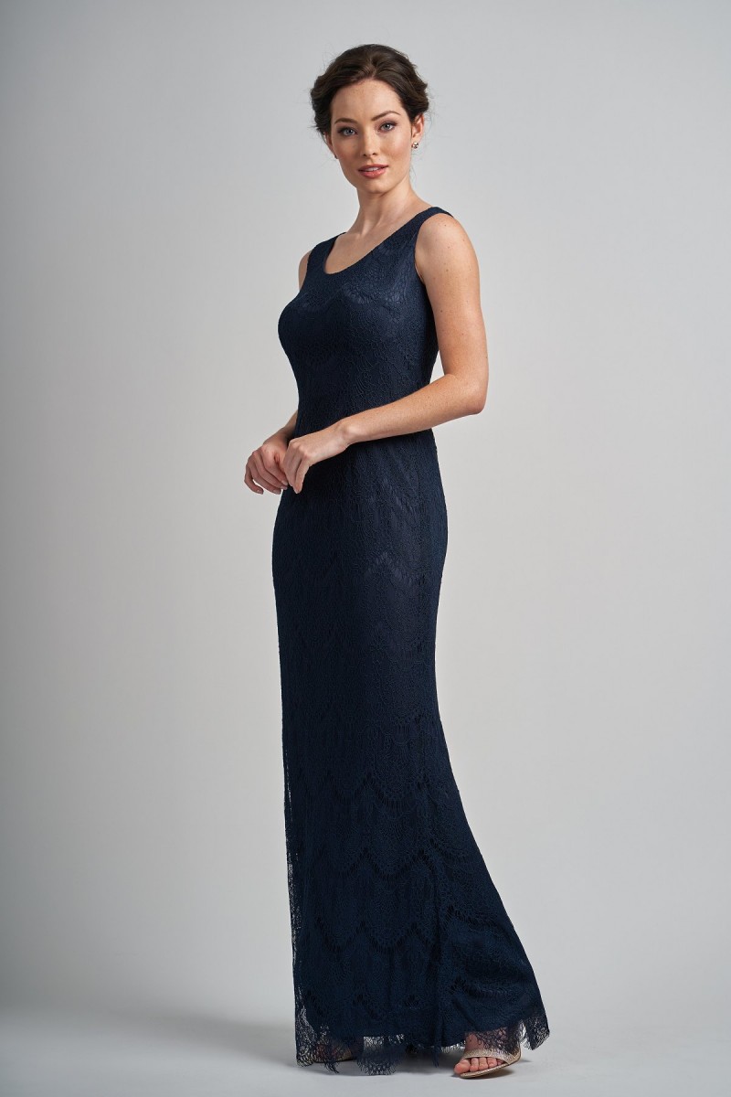 Elegant Two Pieces Mother of the Bride Dresses Lace Jewel Neck Sleeveless Long Plus Size Mothers Wedding Guest Dress with Jacket
