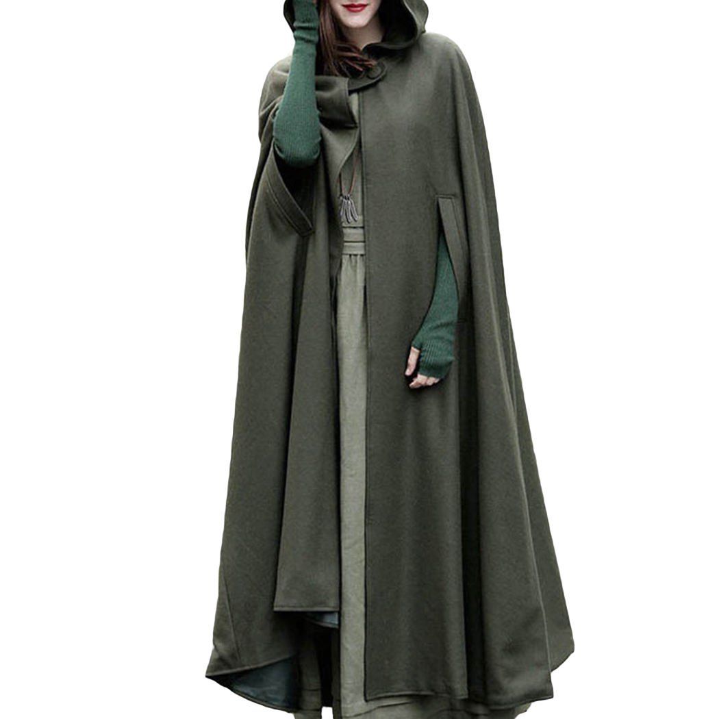 2018 Autumn Winter Women Maxi Poncho Cape Trench Oversized Retro Irregular Cloak Overcoat Hooded Coat Button Open Front Cardigan, Black
2018 Autumn Winter Women Maxi Poncho Cape Trench Oversized Retro Irregular Cloak Overcoat Hooded Coat Button Open Front Cardigan, Black