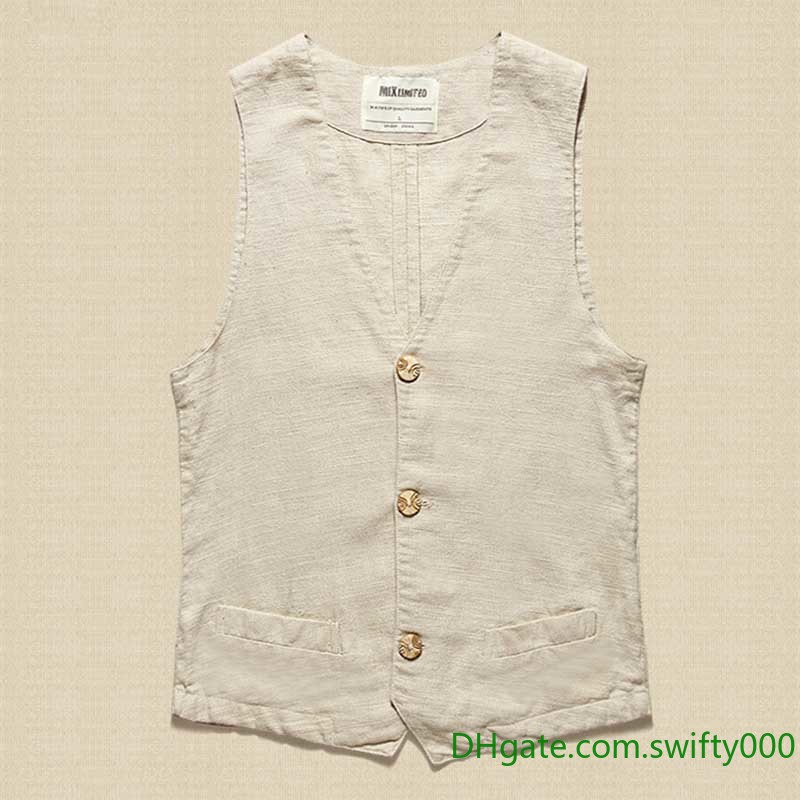 Spring Summer Linen Suit Vest Men Casual Slimming Vest Office Formal Dress Wedding Waistcoat Male Clothing White Blue Black Plus Size