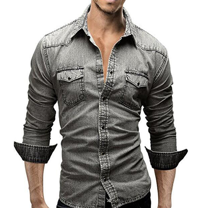 Denim Shirt Men 2017 Male Denim Shirt Retro Men Long Sleeve Brand Clothing Camisa Hombre M-XXXL CFDFD, Light grey
Denim Shirt Men 2017 Male Denim Shirt Retro Men Long Sleeve Brand Clothing Camisa Hombre M-XXXL CFDFD, Light grey