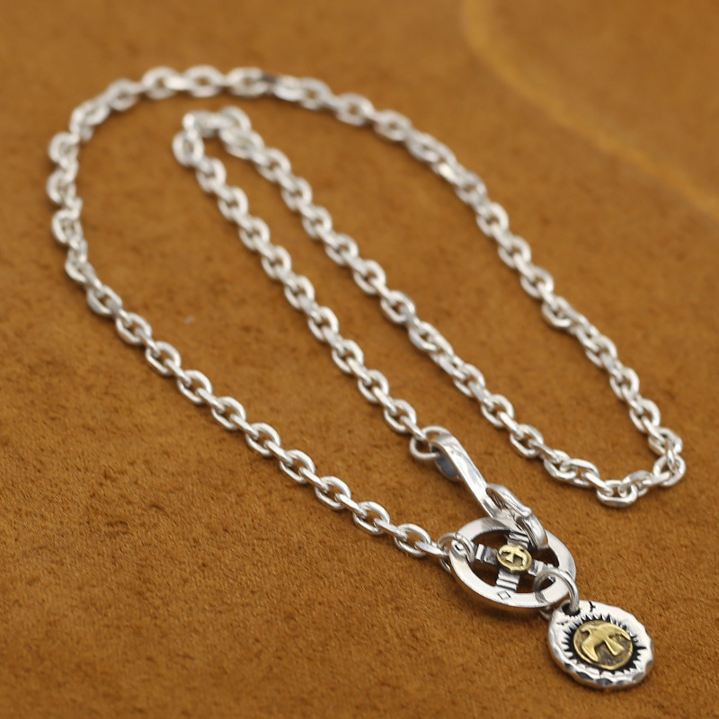 Brand new 925 sterling silver vintage jewelry antique silver Japanese hand-made designer necklace chains 8 length selections for men