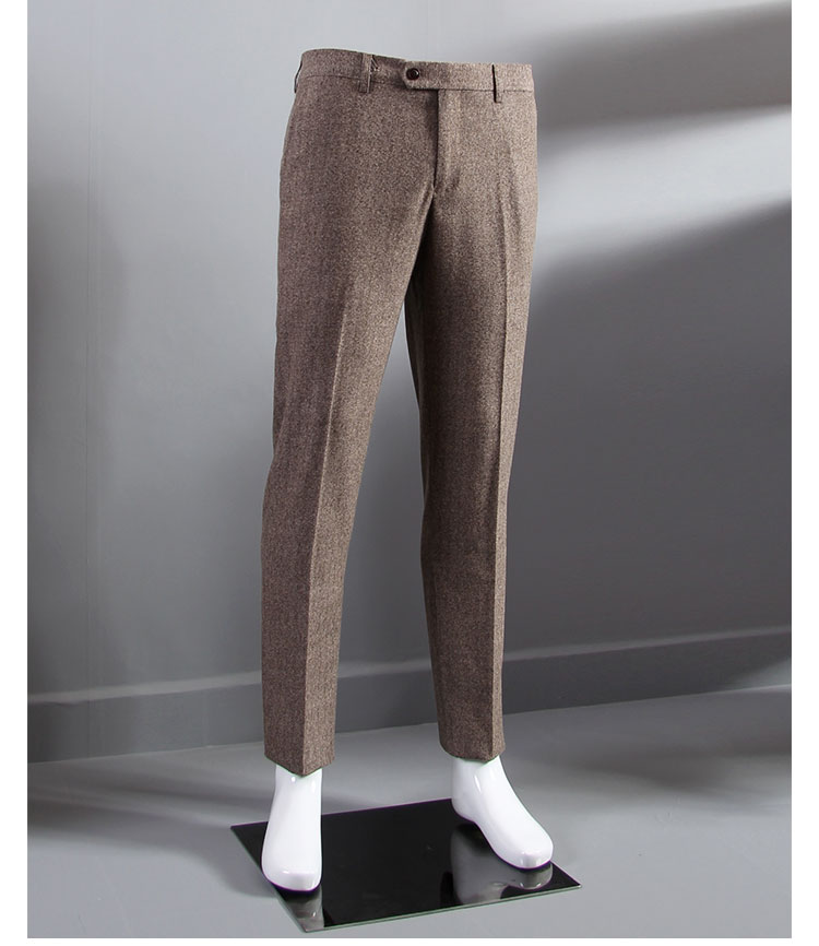 2019 Wool Slim Fit Groom Tuxedos Wedding Suits Herringbone Tweed Groomsmen BestMan Prom Suits (Jacket+Pants+Vest) Real Image Plus Size