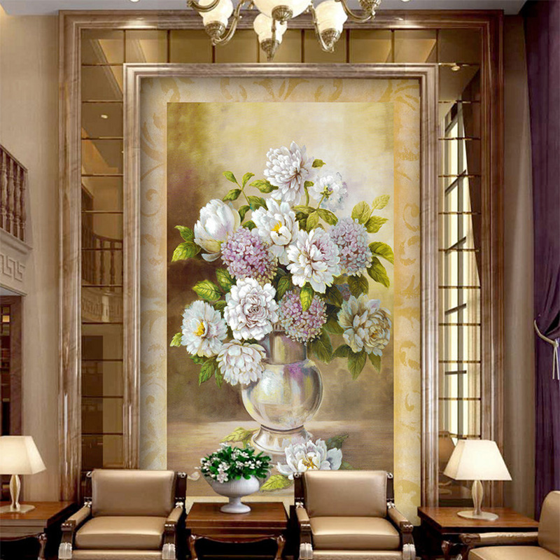 European Style Vase Flower Oil Painting Mural Wallpaper Living Room Hotel Entrance Corridor Background Wall Paper Home Decor 3 D, As pic
European Style Vase Flower Oil Painting Mural Wallpaper Living Room Hotel Entrance Corridor Background Wall Paper Home Decor 3 D, As pic