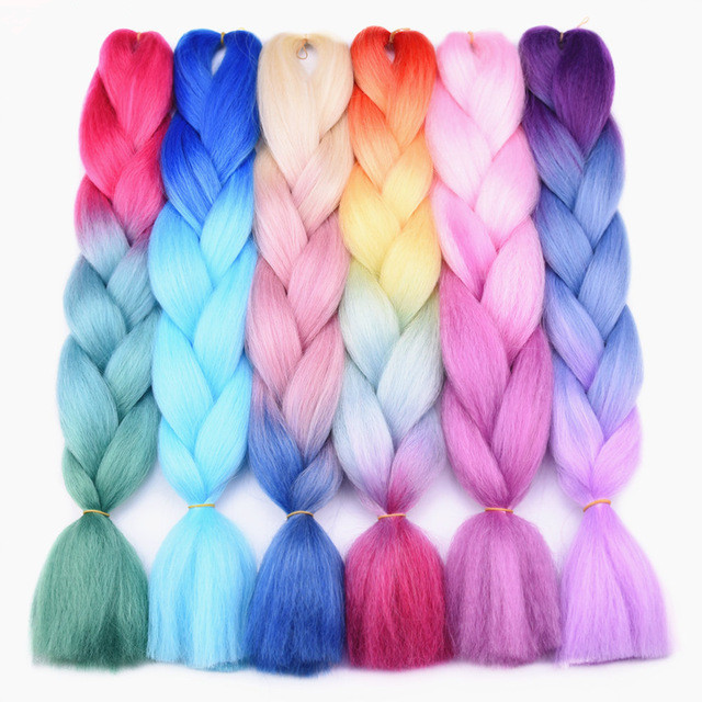 Three Tone Colored Crochet Hair Extensions Kanekalon Hair Synthetic Crochet Braids Ombre Jumbo Braiding Hair Extensions, Black
Three Tone Colored Crochet Hair Extensions Kanekalon Hair Synthetic Crochet Braids Ombre Jumbo Braiding Hair Extensions, Black