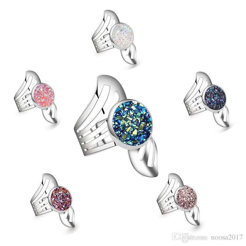 Fashion Scales Silver Gold round Drusy Druzy Stone rings Glittery Acrylic Chandelier Adjustable rings 12 Colors Best for Christmas gift
Fashion Scales Silver Gold round Drusy Druzy Stone rings Glittery Acrylic Chandelier Adjustable rings 12 Colors Best for Christmas gift
