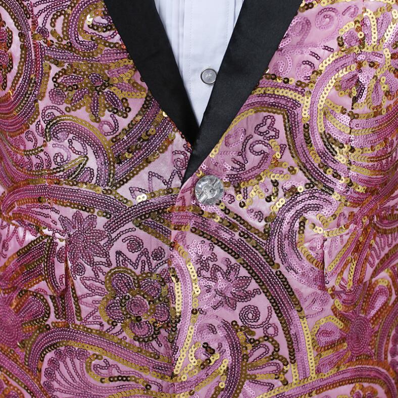 Fancy Sequins Men Suits Black Shawl Lapel Blazers Nightclub Singer Host Using Bling Bling Suits Jackets With One Button For Sale