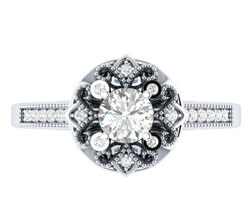 2018 New Arrival Original Desgin Vintage Fashion Jewelry 925 Silver Fill Round Shape Blue Sapphire CZ Dimaond Wedding Band Ring for Women