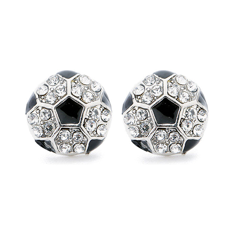 New Cute Crystal Rhinestone Soccer Stud Earrings For Women Girls Fashion Post Earrings Creative Jewelry Football Accessories Silver
New Cute Crystal Rhinestone Soccer Stud Earrings For Women Girls Fashion Post Earrings Creative Jewelry Football Accessories Silver