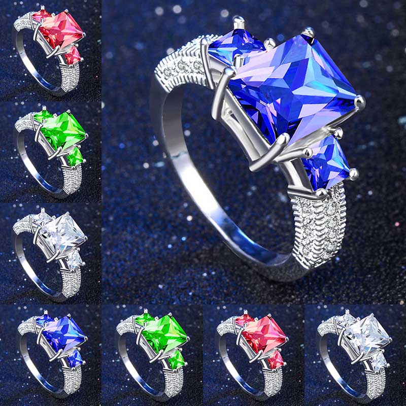 Top Quality Princess Blue Gem Created Blue Crystal Silver Color Wedding Finger Crystal Ring Jewelry for Women drop ship
Top Quality Princess Blue Gem Created Blue Crystal Silver Color Wedding Finger Crystal Ring Jewelry for Women drop ship