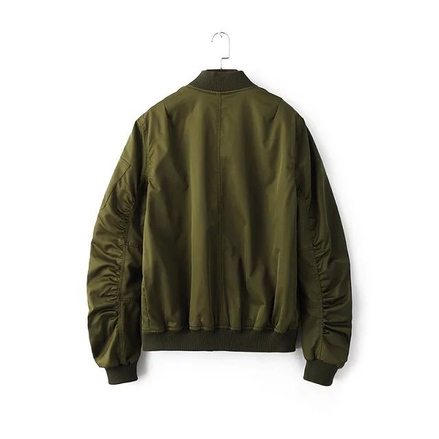 2018 Spring Autumn Mens Solid Flight Wine Red Bomber Jacket Men's Rib Sleeve Zipper Short Air Force Baseball Coats Clothing S914