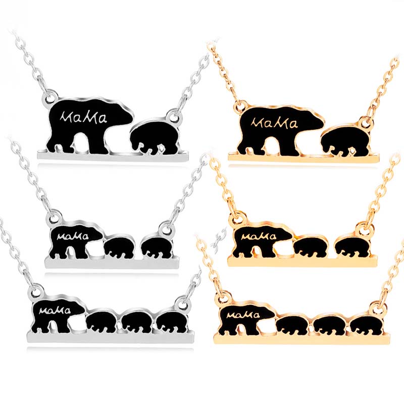 Mama Bear Tag Engraved Animal Pendant Necklace Gold Silver Mother Kids Love Necklace Simple Fashion Mom Children Jewelry drop ship
Mama Bear Tag Engraved Animal Pendant Necklace Gold Silver Mother Kids Love Necklace Simple Fashion Mom Children Jewelry drop ship