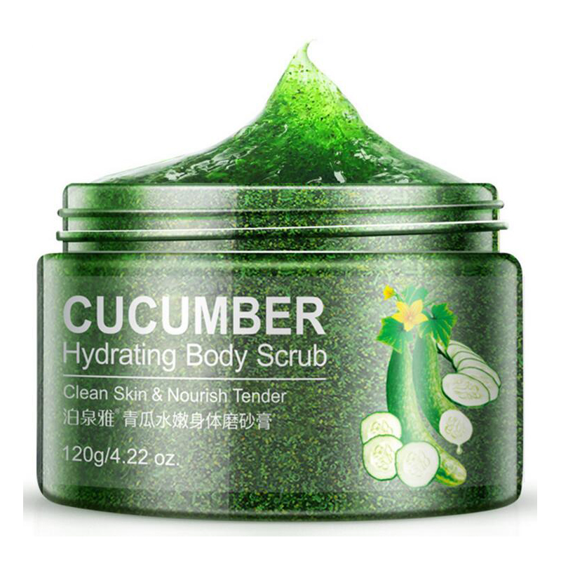 Shea Butter Fruit Cucumber Almond Exfoliating Gel Body Scrub Cream Skin and Whitening Go Cutin Dead Skin Scrub Body Care 120G