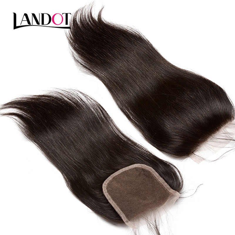 10A Grade 5x5 Top Lace Closure Brazilian Peruvian Malaysian Indian Cambodian Body Wave Straight Virgin Human Hair Swiss Closures Baby Hair