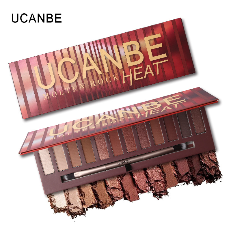 12 colors eye shadow lazy person naked heat eye shadow pearlescent matte bright ground color makeup plate, Multi
12 colors eye shadow lazy person naked heat eye shadow pearlescent matte bright ground color makeup plate, Multi