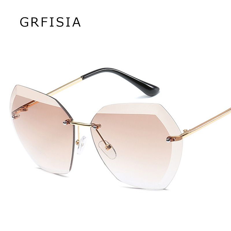 GRFISIA Ransparent Gradient Sun Glasses Women Sunglasses Elegant Optics Rimless lunette femme Lady Oversized Famous 375, White;black
GRFISIA Ransparent Gradient Sun Glasses Women Sunglasses Elegant Optics Rimless lunette femme Lady Oversized Famous 375, White;black