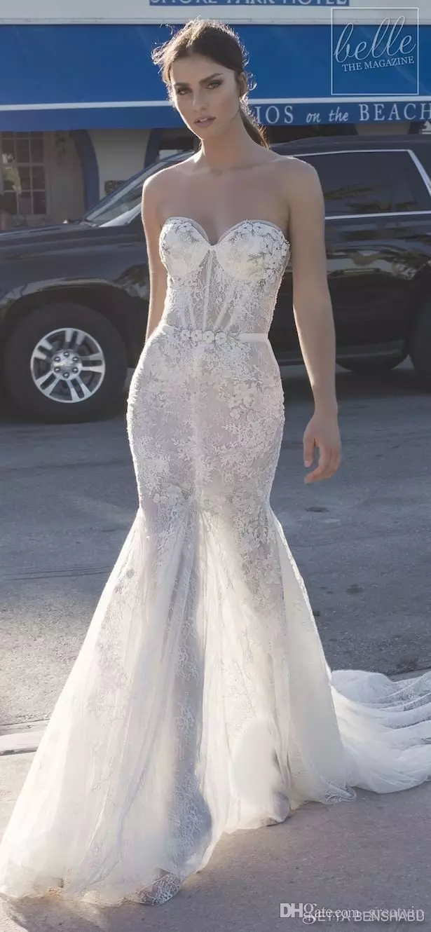 sexy sweetheart mermaid wedding dresses lace appliqued backless bridal gowns sweep train beach plus size wedding dress custom made