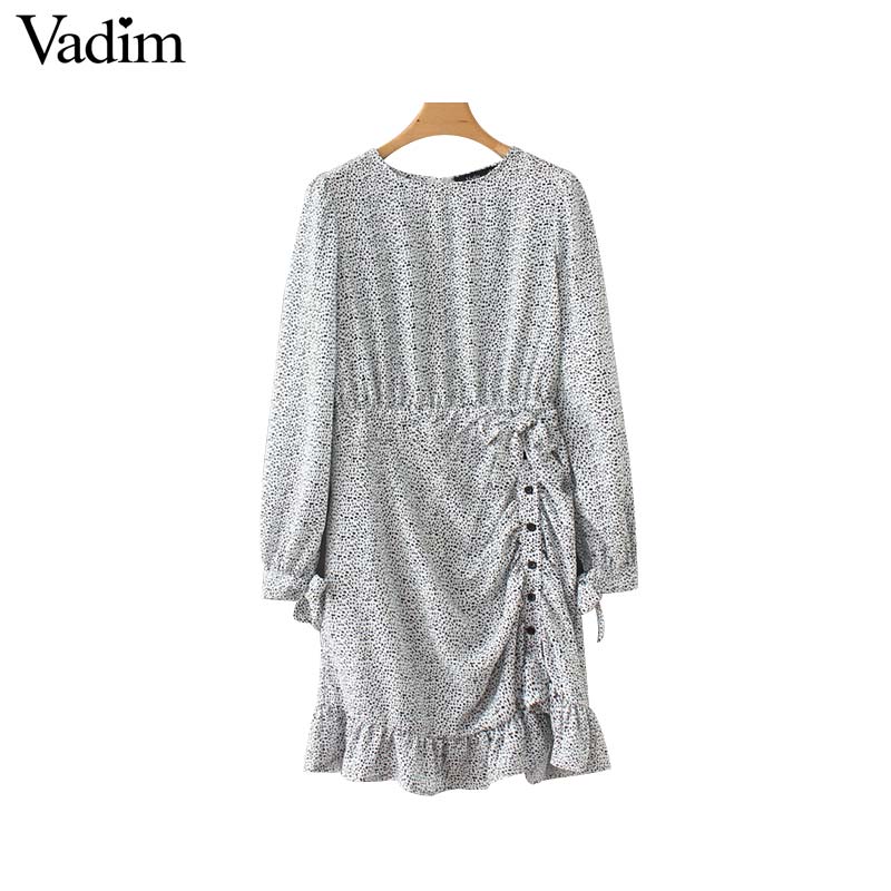 Vadim women leopard ruffles print mini dress bow tie sashes button decorate long sleeve ladies casual dresses vestidos QA488, As picture
Vadim women leopard ruffles print mini dress bow tie sashes button decorate long sleeve ladies casual dresses vestidos QA488, As picture