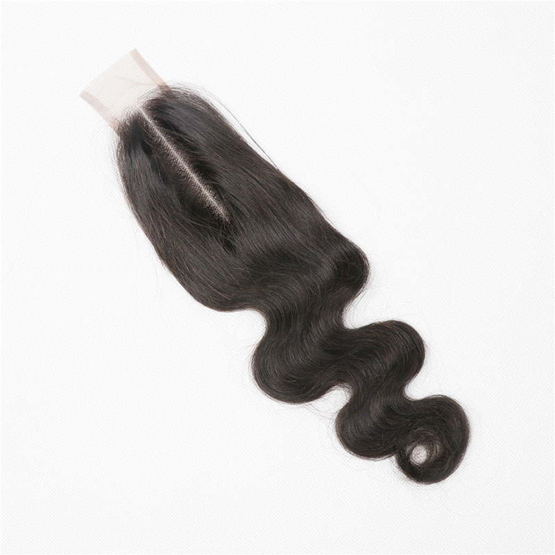 HD 2X6 Lace Closure Silky Straight Body Wave Brazilian Peruvian 100% Human Hair Middle Part 10-24inch Natural color
