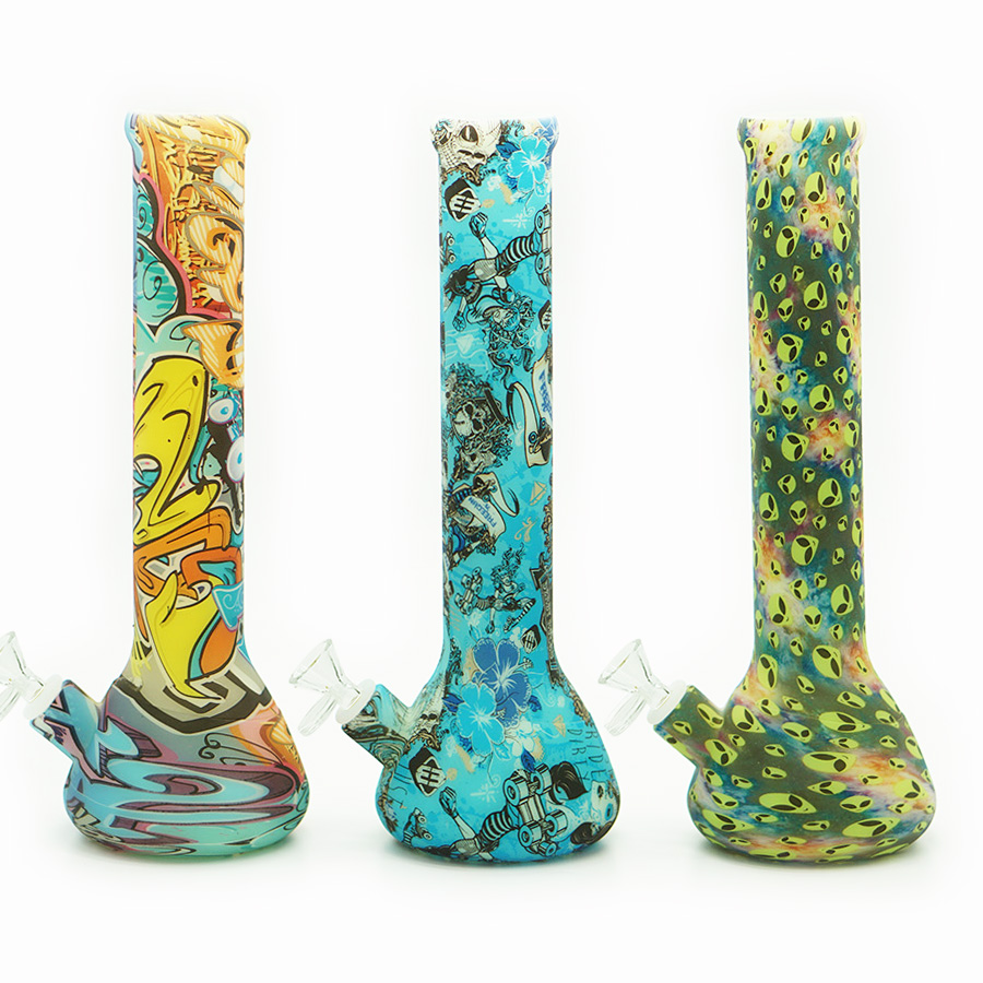 Glow in the dark beaker base 13.5'' tall Silicone Water Pipe printing glass bongs glass water pipe
Glow in the dark beaker base 13.5'' tall Silicone Water Pipe printing glass bongs glass water pipe