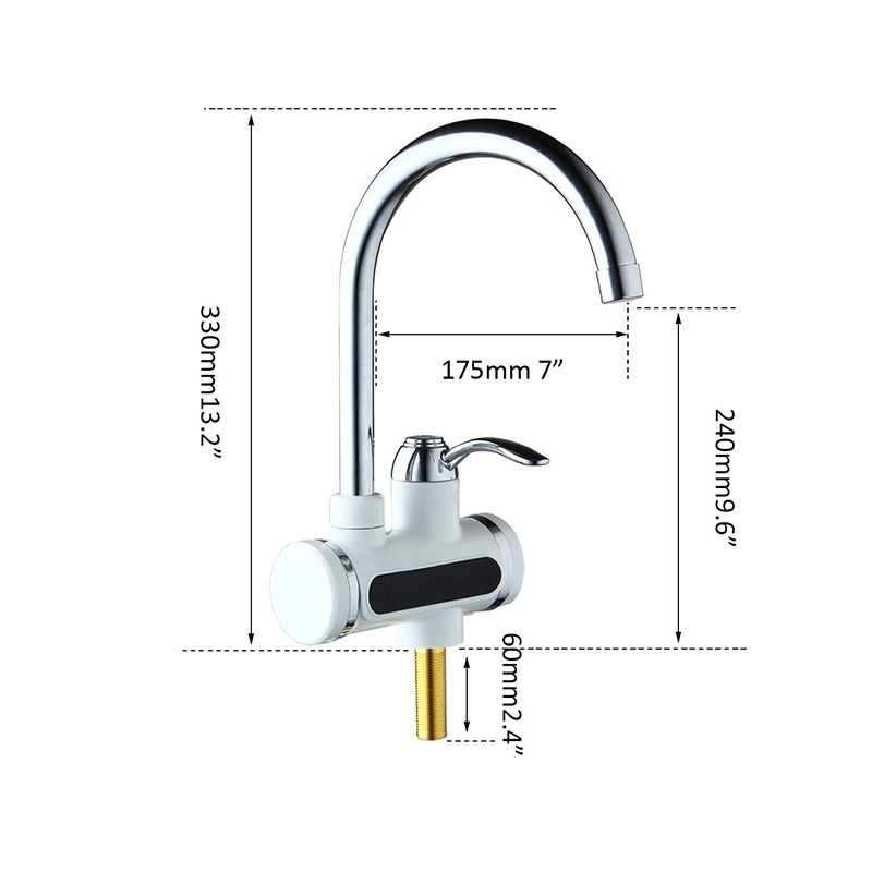 YANKSMART RU Instant Tankless Water Heater Electric Water Faucet Instantaneous LED EU Plug