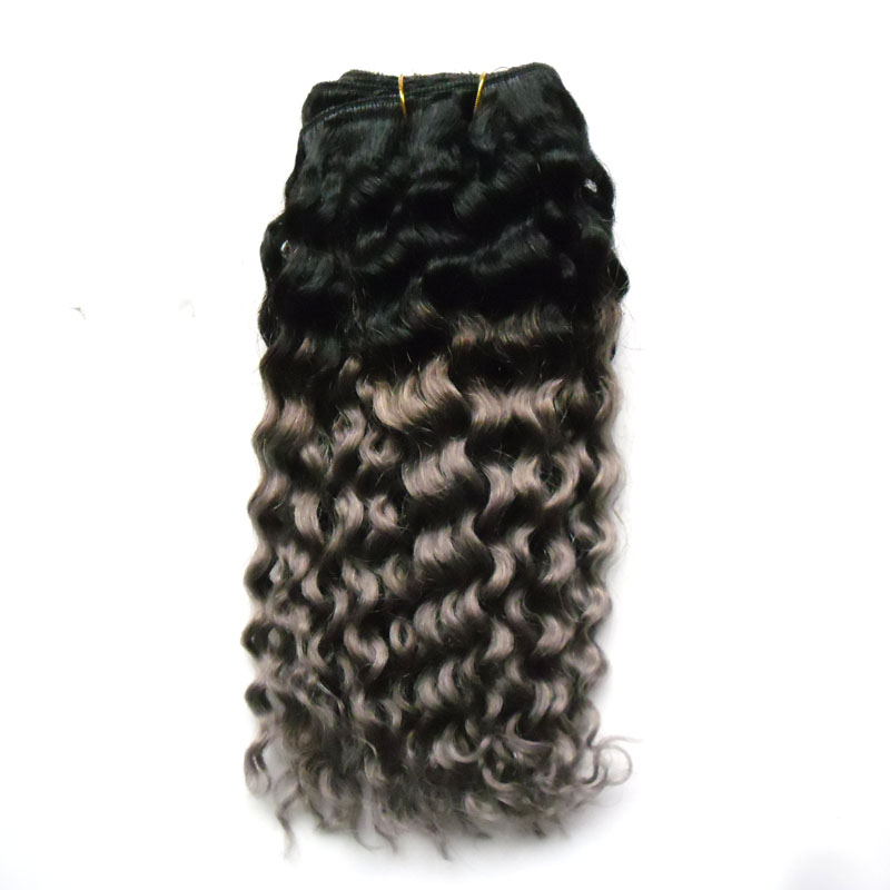 Grey Hair Weave Bundles 100% Human Hair Weave silver brazilian hair Ombre Kinky Curly Bundles 1 Pcs