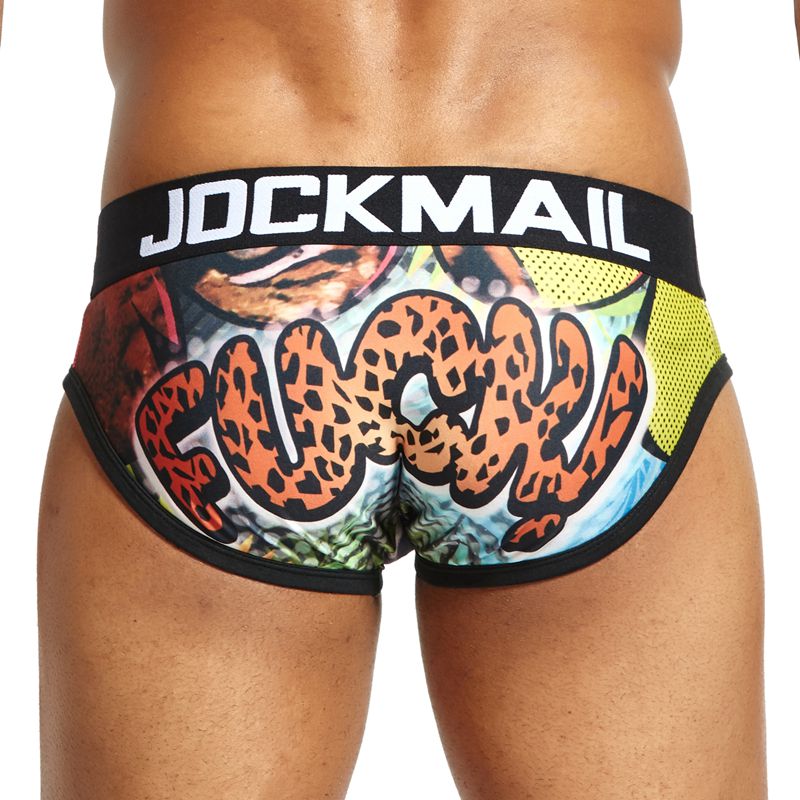 JOCKMAIL Brand Mens Underwear Briefs print sexy Gay panties calzoncillos hombre slips Men Bikini Brief cuecas Gay Underwear