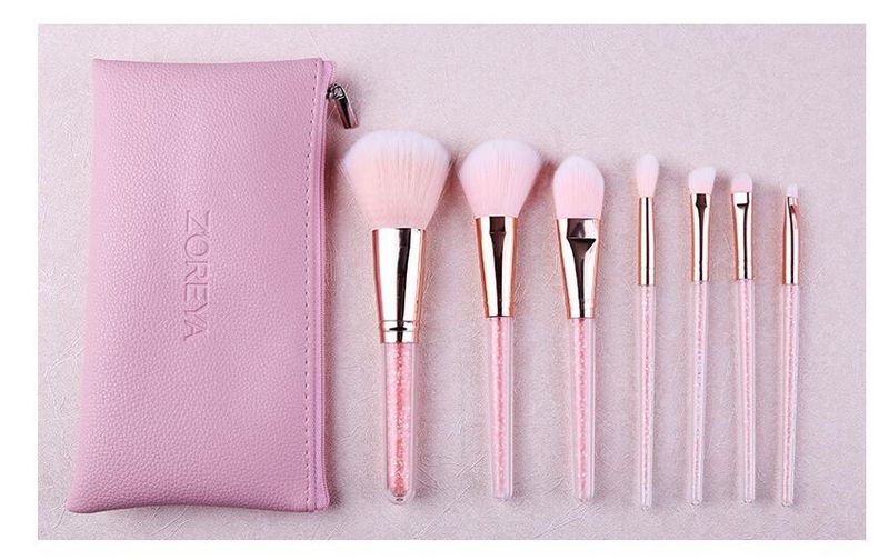 HOT Makeup Brushes Set 7 PCS Professional ZOERYA Flow Sand Drill Make-up Brush With Pink Bag DHL FREE