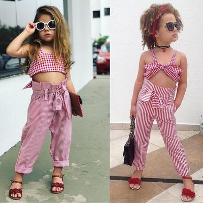 New Baby Girls Outfits 2018 Fashion Plaid Stripe Kids Clothing Sets Summer Bow Tank Tops + Bowknot Pants 2pcs Suits Children Clothes, As photo
New Baby Girls Outfits 2018 Fashion Plaid Stripe Kids Clothing Sets Summer Bow Tank Tops + Bowknot Pants 2pcs Suits Children Clothes, As photo
