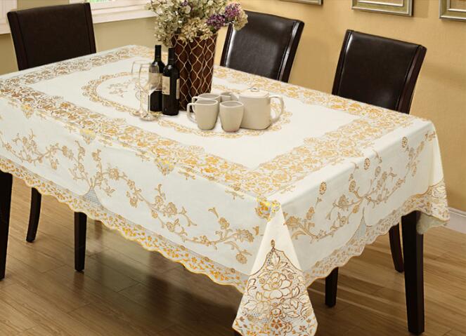 European Jacquard Table Cloth Embroidery tablecloth PVC Classical Rectangle Tablecloths For Events Chair Covers Lace Table