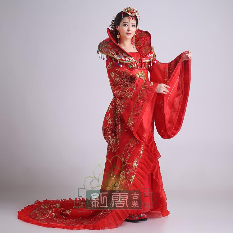 Women's stand collar the noble temperament trailing dress the queen of the tang dynasty clothing Chinese ancient costume hanfu Dress