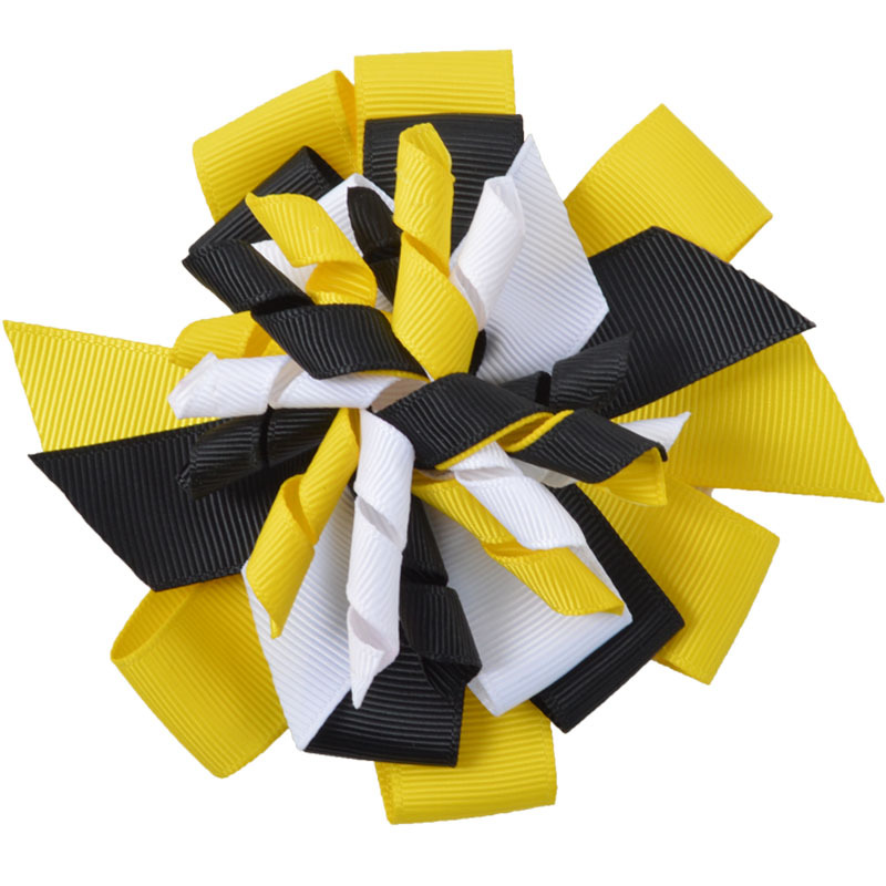 50pcs girl M2MG Hairbows Layered Korker curly ribbon Hair Bows clips Boutique Kids corker Hair bands Hairclips Headwear accessories PD014
