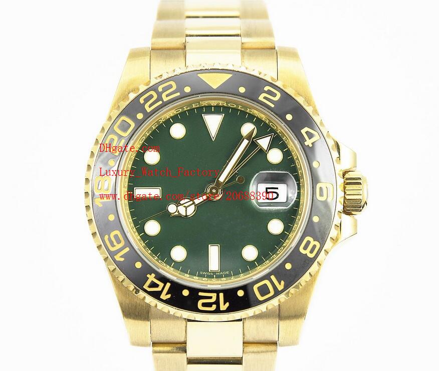 Luxury Asia 2813 Mechanical Movement 40MM 18kt GOLD GMT with GREEN Index Dial - 116718 Ceramic Automatic Mechanical Mens Watches
Luxury Asia 2813 Mechanical Movement 40MM 18kt GOLD GMT with GREEN Index Dial - 116718 Ceramic Automatic Mechanical Mens Watches