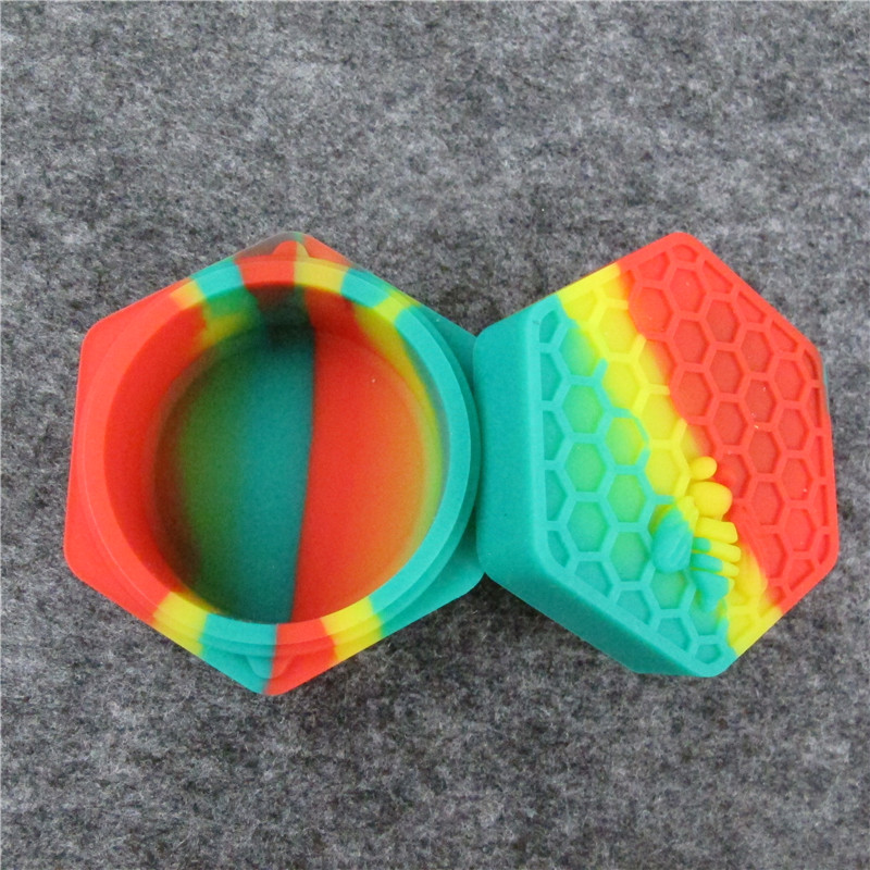50PCSDHL Silicone Non stick Jars Dab Container Honeybee Silicon Case For Vaporizer Oil Solid 26ML FDA Food Grade Silicone Box Wax