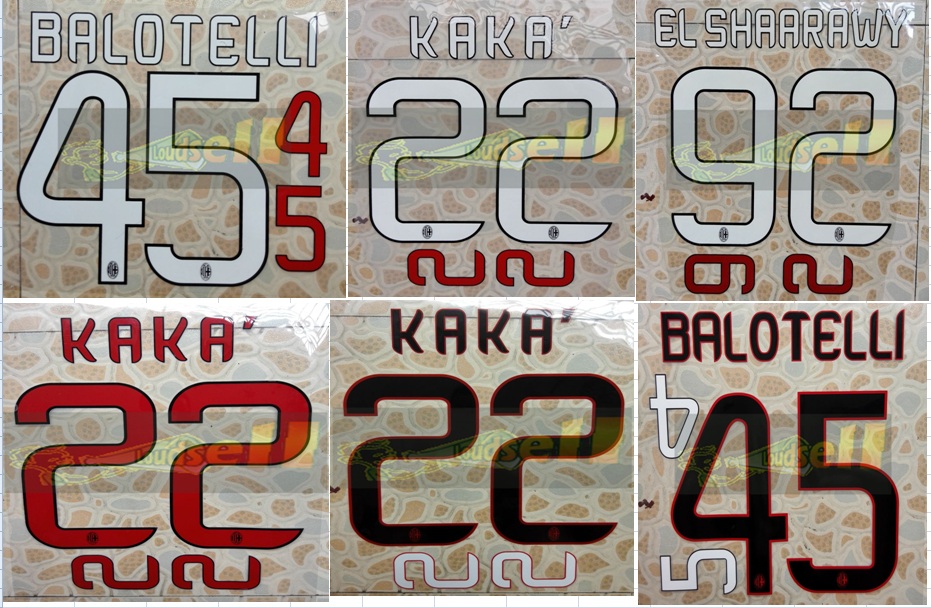 2013-2014 EL SHAARAWY KAKA BALOTELLI name numbering nameset soccer patch soccer badge
2013-2014 EL SHAARAWY KAKA BALOTELLI name numbering nameset soccer patch soccer badge