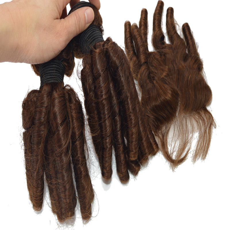 Pure Color #6 9A Hot Sale Products For Women 2Pcs Wefts With 1Pcs Lace Closure Virgin Hair Double Drawn Hair Wefts Extensions