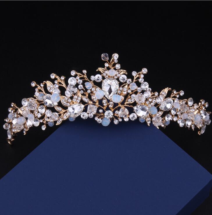 Rose Gold Plated Wedding Crown Bridal Bridesmaid Flower Girls Crystal tiara Rhinestone crown headband Wedding Dress Studio Tiara 26 cm *5.5